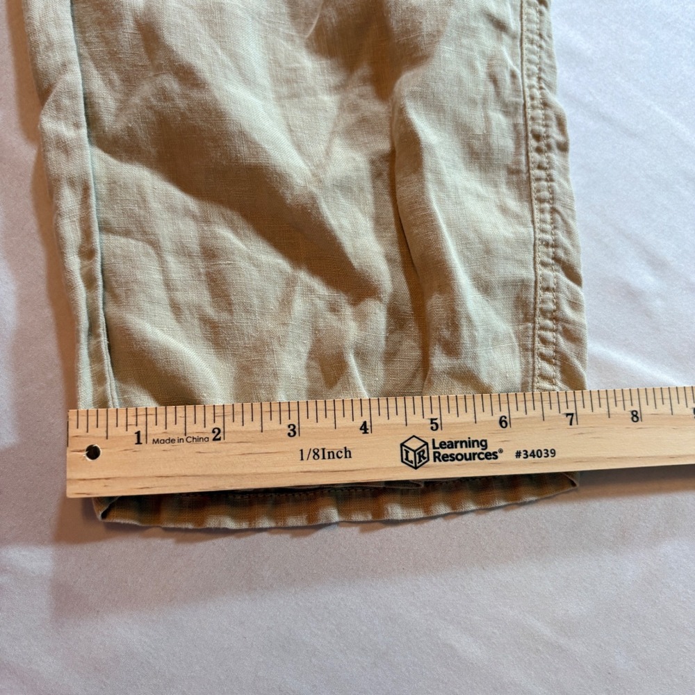 Tommy Bahama Linen Cargo Pants Womens 6 Tan Cropped Relaxed Fit Summer Utility - Picture 9 of 9